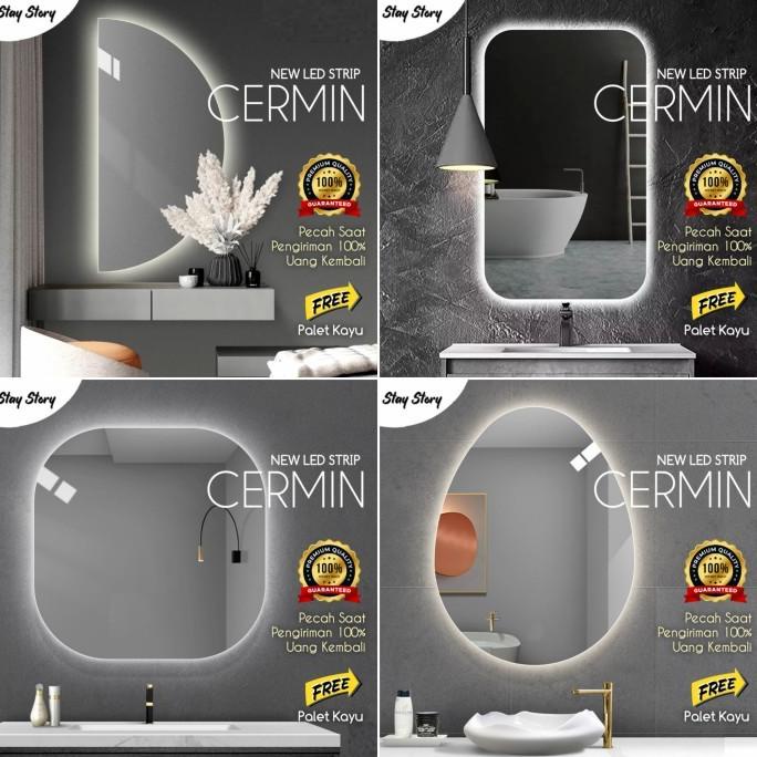 PROMO TERBATAS Cermin Toilet Kamar Mandi Led / Kaca Wastafel