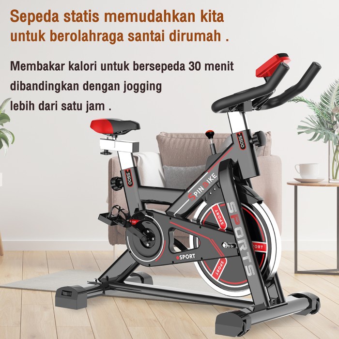 SPIN BIKE / SPINNING BIKE / SEPEDA STATIS MODEL S-500 ( WHITE ) NEW