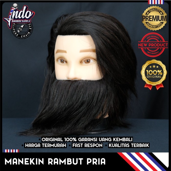 

Manekin Patung Rambut Asli Laki Laki Janggut Kepala Cowok Jenggot Pria
