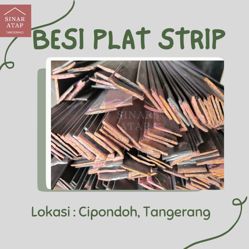Besi Plat Strip 3 x 19 (Lebar 1,9Cm Tebal 2.8Mm) Panjang 6 Meter