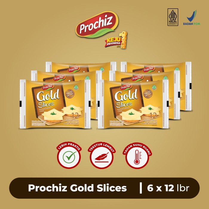 

Terbaru Keju Prochiz Gold Slices 12'S Paket 6 Pcs Promo Terlaris