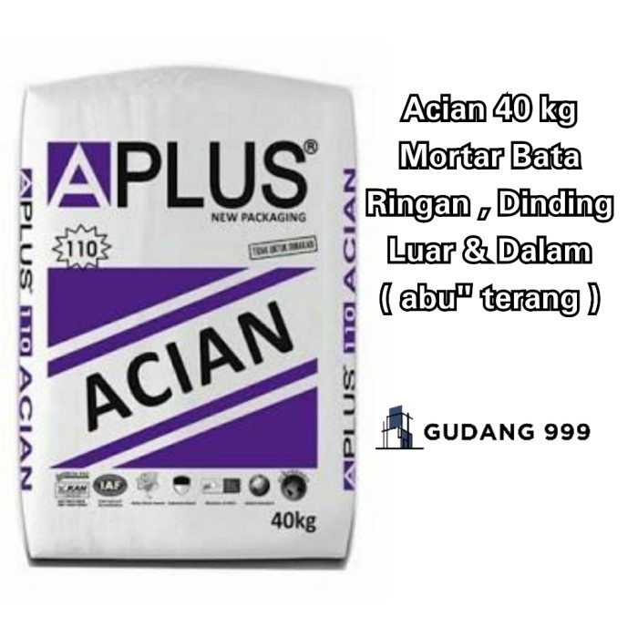 Terbaru Semen Acian Aplus 40 Kg / Mortar Acian Aplus A110 / Aplus Mortar 40 Kg Promo Terlaris