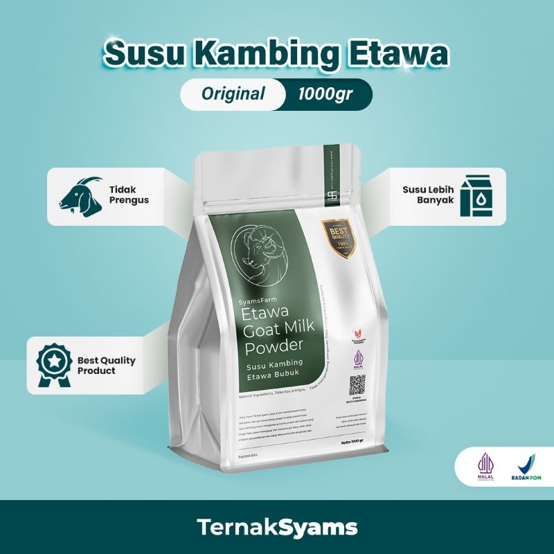 

Susu Kambing Etawa Bubuk Syams 1000 Gram Pure Murni