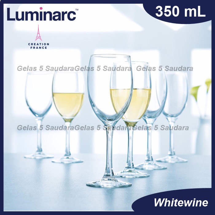 ✅Original 1 Set 6 Pcs Gelas Luminarc White Wine/Gelas Kaca/Gelas Wine/Gelas Kaki Terbatas