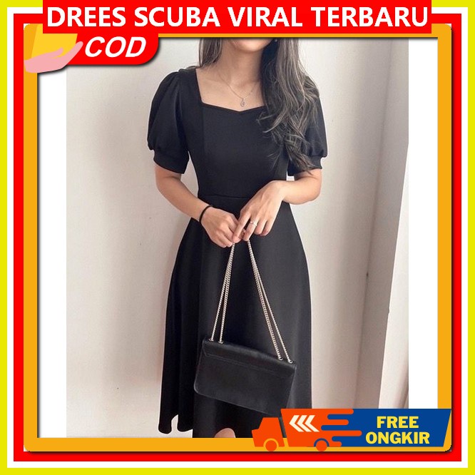 Dres Scuba Terbaru Drees Scuba Import Terbaru Dtess Skuba Reamja Dewasa Deess Hitam Dres Pesta Wanit
