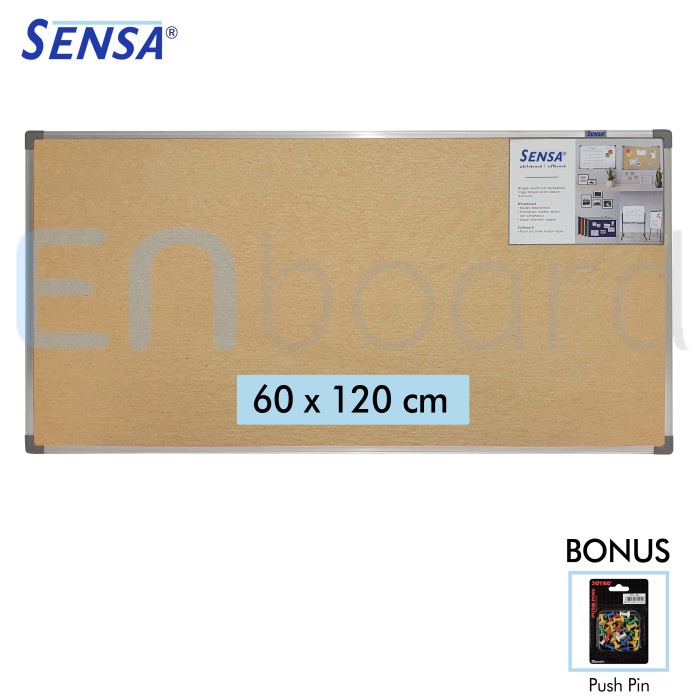 

Promo Softboard Cork Pin Board / Papan Mading Gantung Sensa 60 X 120 Cm