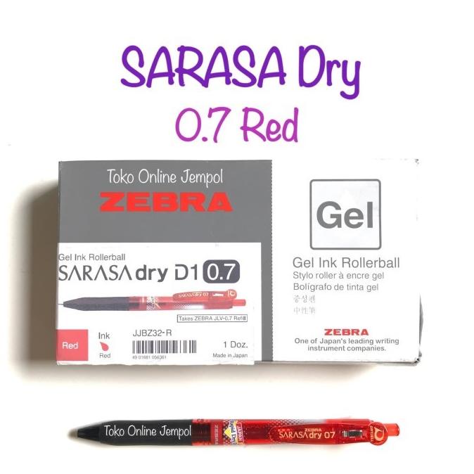 

SARASA DRY DRYJEL pulpen pena pen zebra red green blue black 0.7 0.5