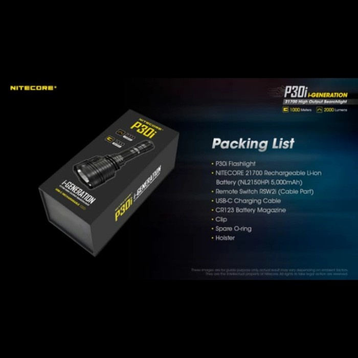 ✨Original Senter Nitecore P30I 2000 Lumens Terbaru