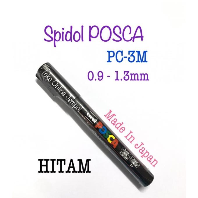 

HITAM Spidol POSCA Marker 0.9-1.3mm PC-3M Pen UNI kaca glass ATK0919PC