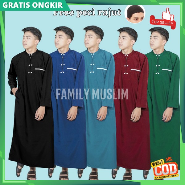 Baju Ko2 Terlaris Kokoh Bahan Adem Pakian Gamis Pria Dwasa Gamis Tangan Kancing Jubah Nyaman Dipakai