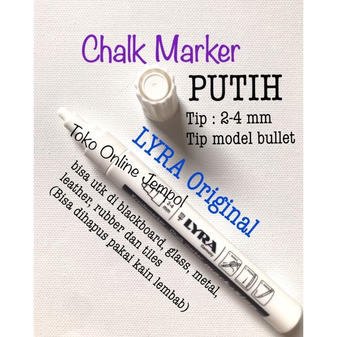 

PUTIH 2-4mm Chalk Marker LYRA Spidol bisa dihapus 4410001 ATK1259LY