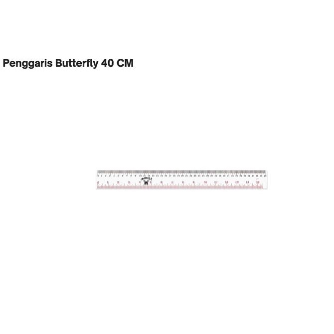 

PLASTIK 40cm Penggaris Butterfly Plastic Acrylic Ruler Mistar ATK1537B