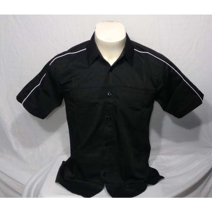 Kemeja Polos Seragam, Baju Kerja/Komunitas, American Drill Hitam