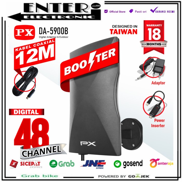 PX ANTENA DA 5900 B - PX INDOOR OUTDOOR ANTENA TV DIGITAL DA5900B