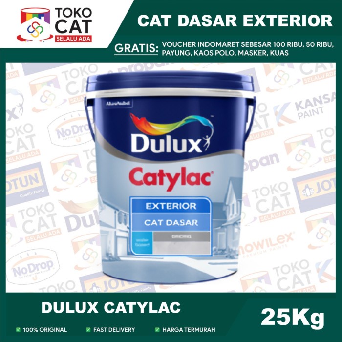 CAT DASAR TEMBOK LUAR PRIMER DULUX CATYLAC EXTERIOR 21 KG PAIL //CAT DASAR TEMBOK EKSTERIOR