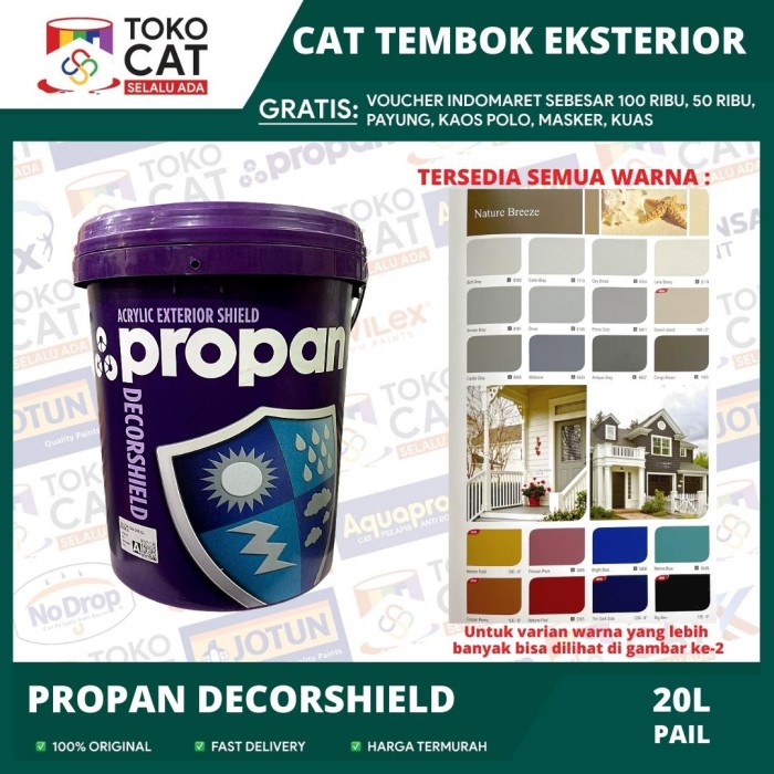 Cat Tembok Luar Propan Decorshield Warna Putih 9101 20 Liter Pail //Cat Tembok Exterior // Cat Tembok Eksterior