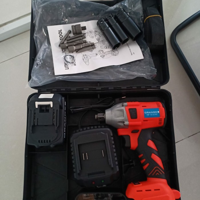 CORDLESS IMPACT WRENCH ORANGE 48V BOR BUKA BAUT KUNCI BUKA BAN ORANGE