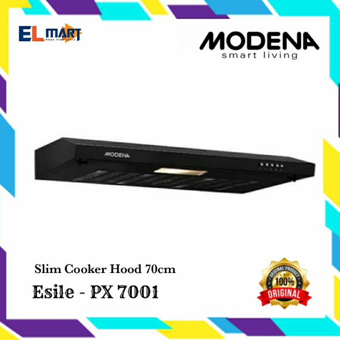 Promo Modena Cooker Slim Hood Px 7001 70Cm Esile Alat Penghisap Asap Dapur
