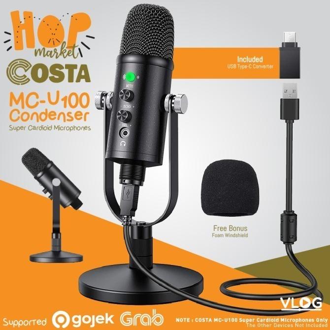 COSTA CM-U100 Professional Condenser Microphone USB Podcast Recording