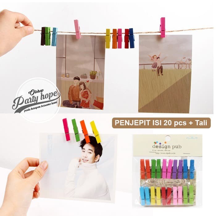 

Penjepit Foto Kayu warna warni / Wood Clip / photo klip / jepitan foto