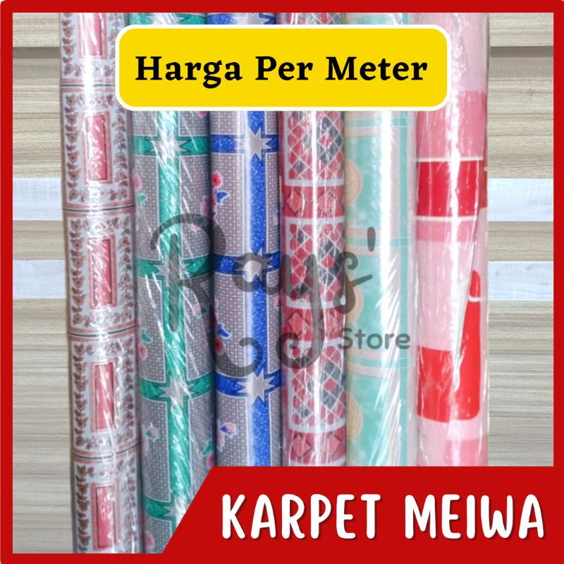 Karpet Lantai Meteran Meiwa Narita Perlak Plastik Taplak Meja Glossy Waterproof Tebal 0,29 mm