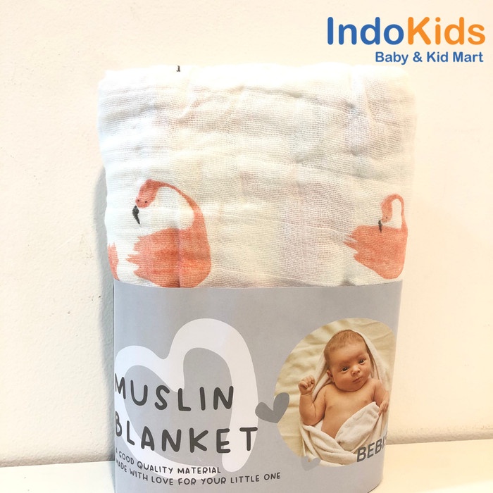 BEBISO MUSLIN BLANKET SWADDLE - KAIN SELIMUT BEDONG BAYI UKURAN120X120