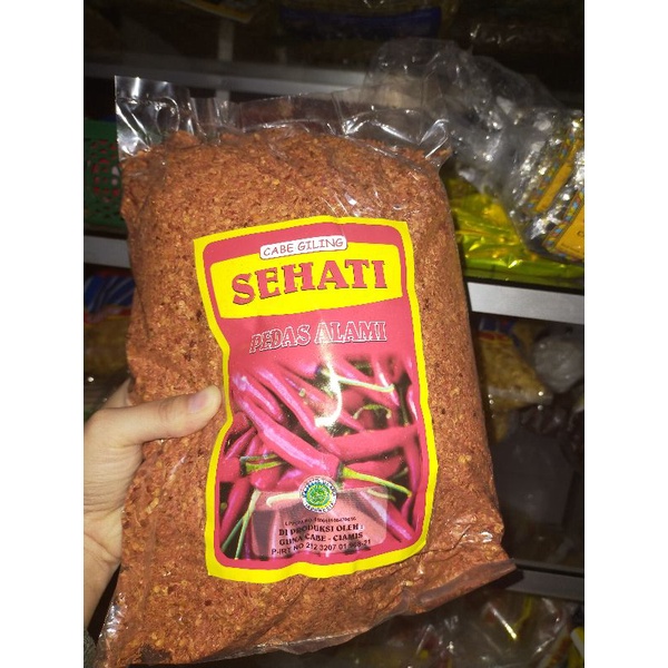 

Cabe Bubuk Kasar Kemasan 1Kg Merek Sehati