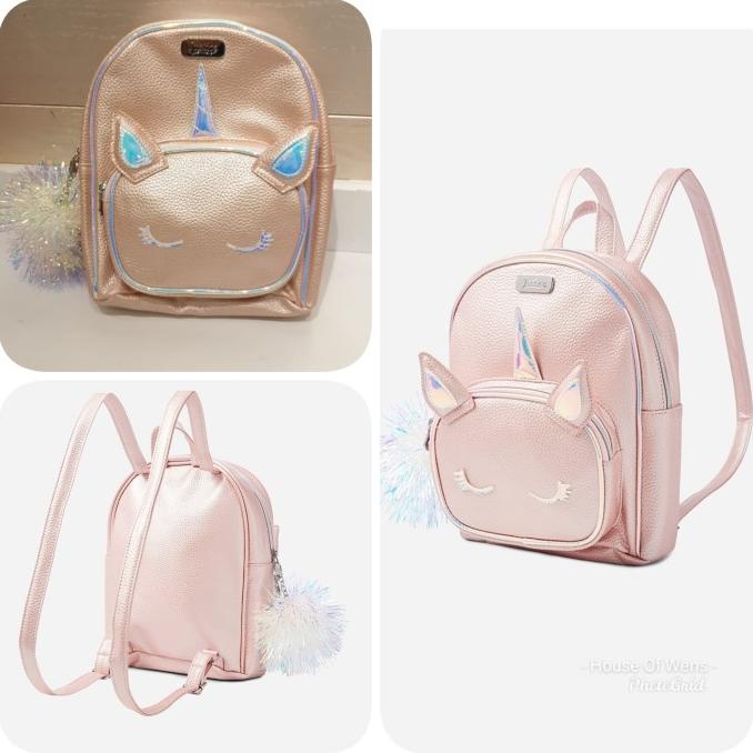 Justice Pompom Unicorn Mini Backpack - Tas Backpack Justice Stok Terbatas