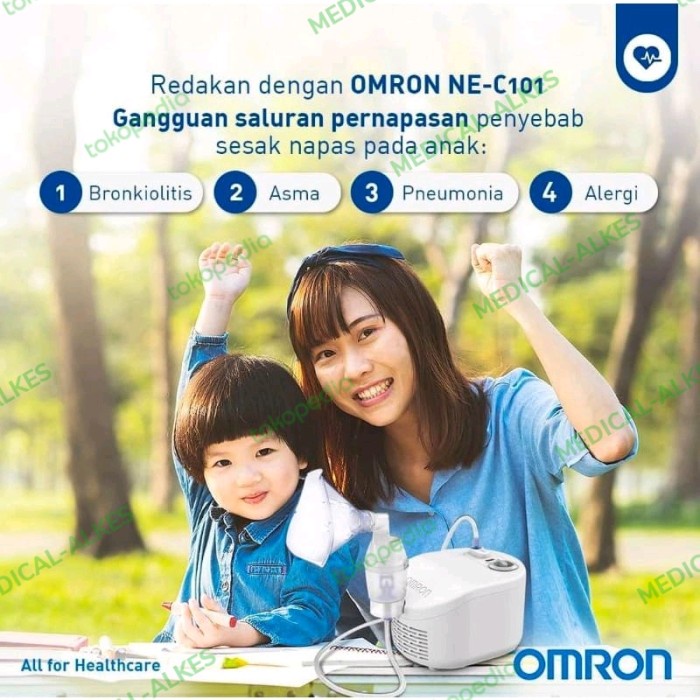 Nebulizer Omron Ne C101 Alat Terapi Uap Pernafasan Bayi Anak Dewasa