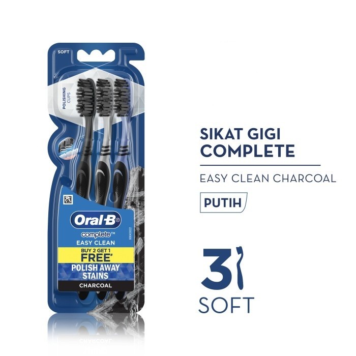 

Gratis Ongkir Sikat Gigi Oral B Easy Clean Charcoal Set 3 Soft Pembersih Noda