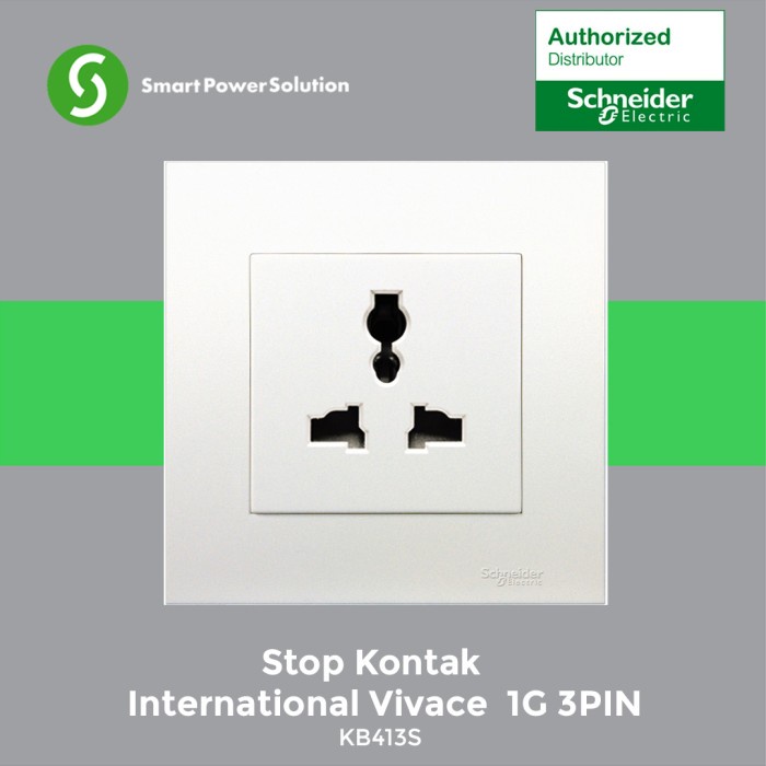 Schneider Stop Kontak Universal 3 Pin Vivace - Kb413S