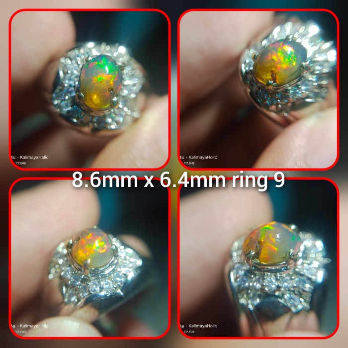 [Baru] Batu Alam Kalimaya Banten Teh Jarong 8.6Mm X 6.4Mm Ring 9 Berkualitas