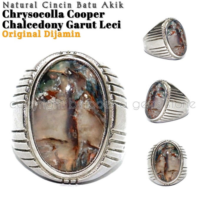 [Baru] Natural Cincin Batu Akik Chrysocolla Cooper Garut Leci Limited