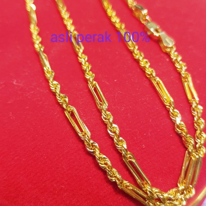 [Baru] Kalung Perak Silver Kode 925Dilapis Warna Mas Kuning Asli Diskon