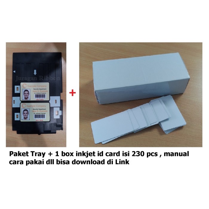 

Paket ID Card Tray Epson L850 + PVC inkjet ID Card 230 Pcs