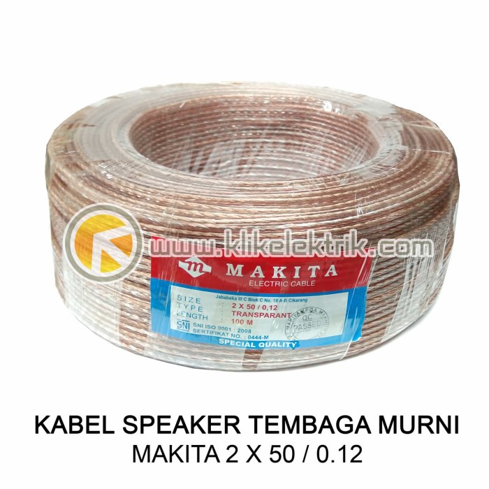 [Ori] Kabel Makita 2 X 50 100M Kabel Speaker Transparan Tembaga 2X50 Diskon