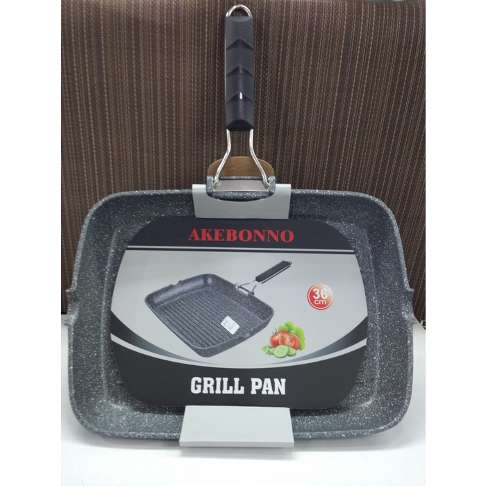 [Ori] 36Cm Grill Pan Marble Akebono. Berkualitas