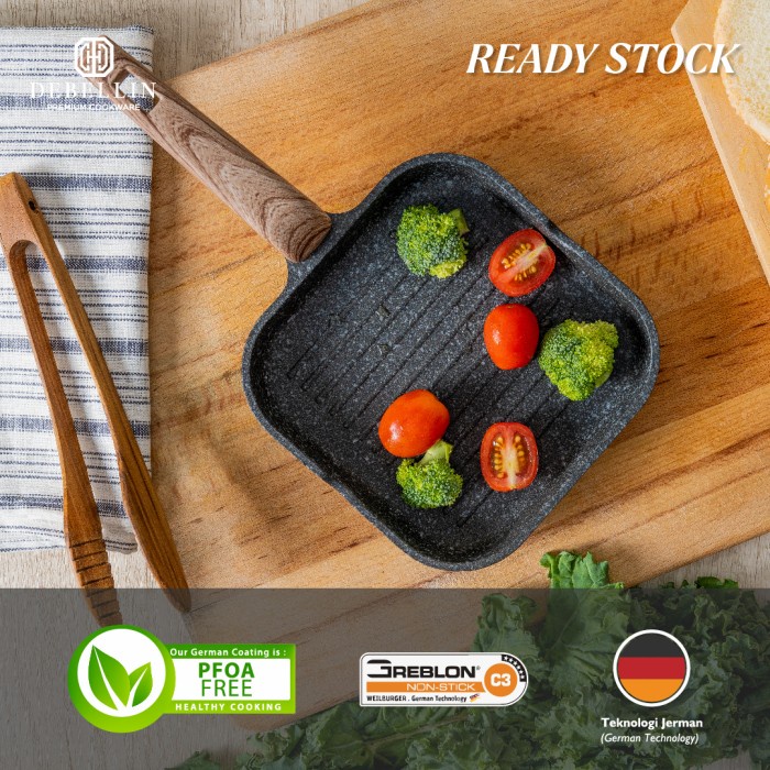[Ori] Debellin Black Mini Series - Grill Pan 14 Cm Diskon