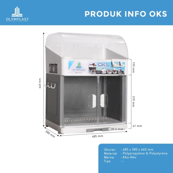 [Ori] Rak Piring / Lemari Piring Plastik Dengan Tutup - Olymplast Oks Terbatas