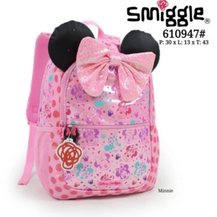 [Original] Smiggle Minnie Resleting Ykk Ori Backpack/Tas Ransel Anak Sd-Smp/ Kado Berkualitas