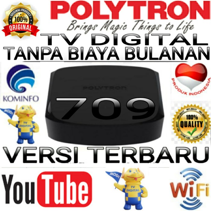 [Original] Set Top Box Polytron Tv Digital Suport Youtube Dan Wifi Type Terbaru Terbatas