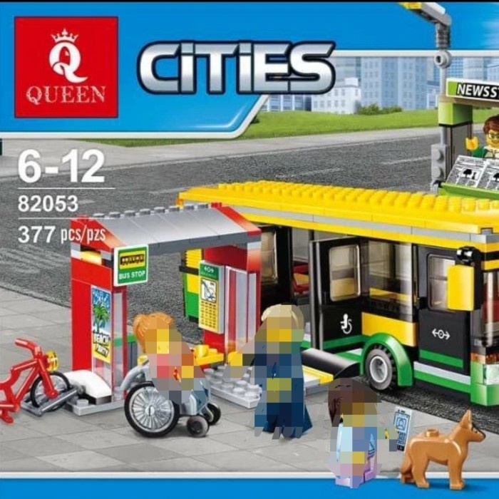 ✅Baru Bricks City Queen 82053 / Lepin 02078 Bus Station Compatible 60154 Terbatas