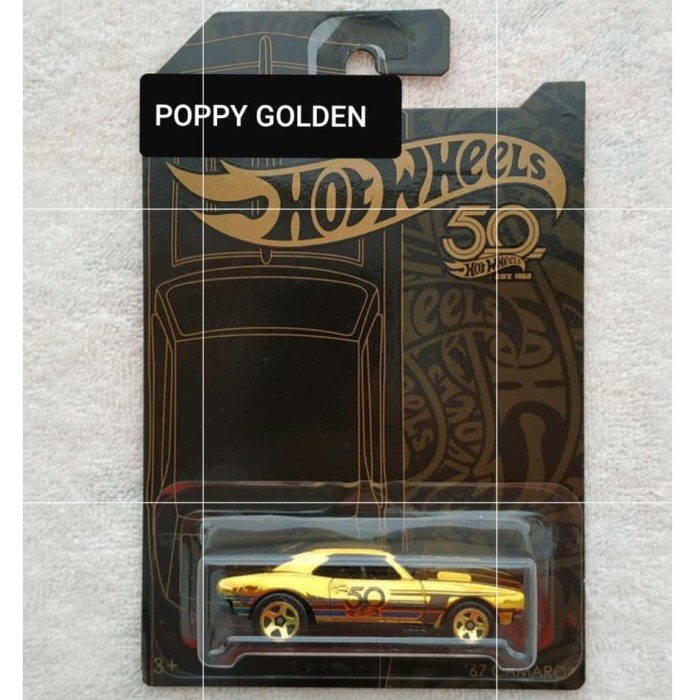 ✅COD Hotwheels 67 Camaro Black Gold 50Th Diskon
