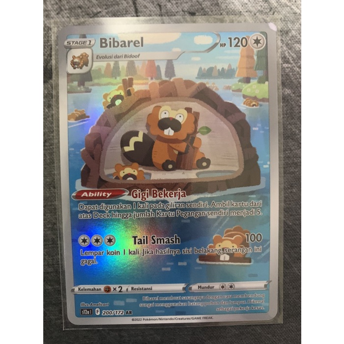 ✅COD Bibarel Vstar Semesta Ar S12A Kartu Pokemon Tcg Indonesia 200/172 Terbaru