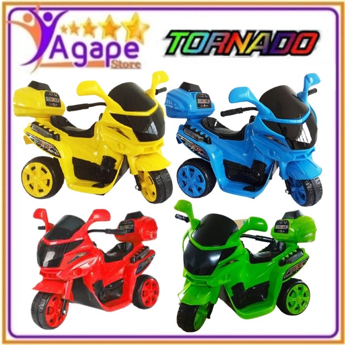 ✅COD Mainan Anak Motor Aki Tornado - Merah Terbaru