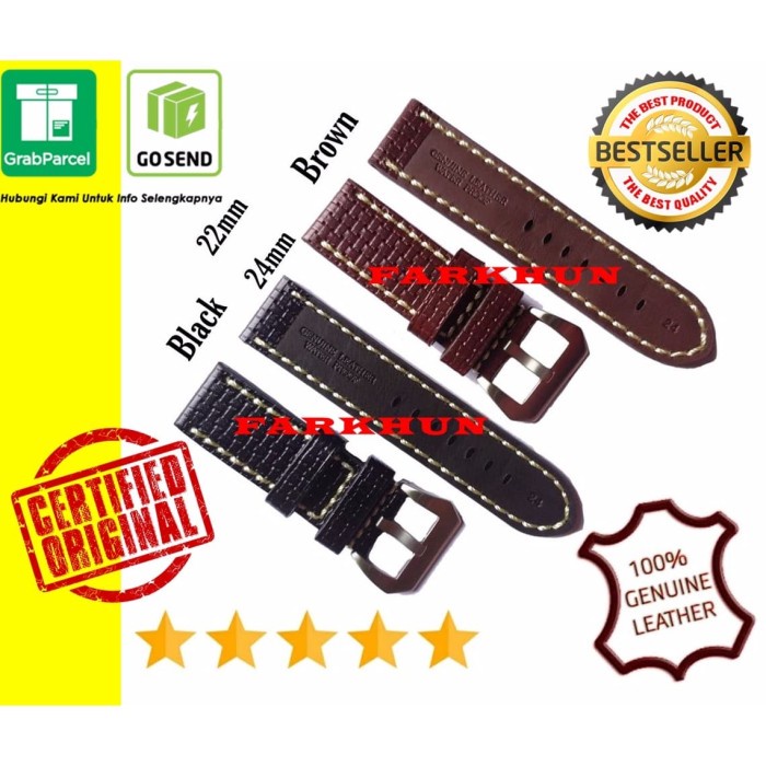 ✅New Ori Strap Kulit Handmade Original Expedition Swiss Army Band Tali Jam Asli Terbaru