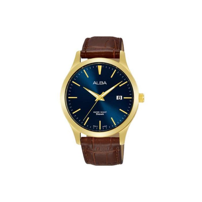 ✅New Ori Jam Tangan Pria Alba As9M38X1 Leather Strap 40 Mm Original Terbaru