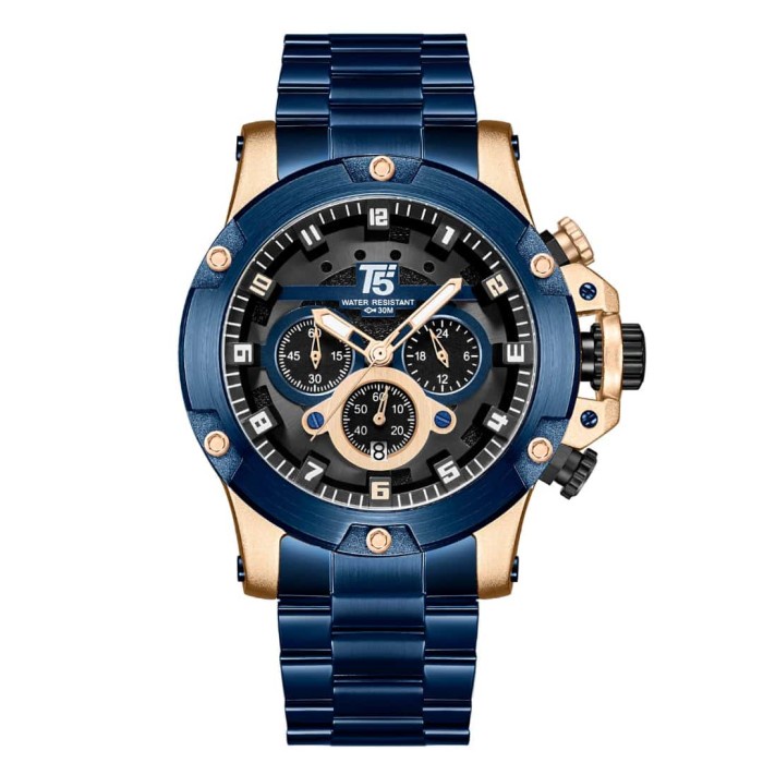 ✅New Ori Jam Tangan Pria Original T5 H 3760G Blue Rosegold Terbaru