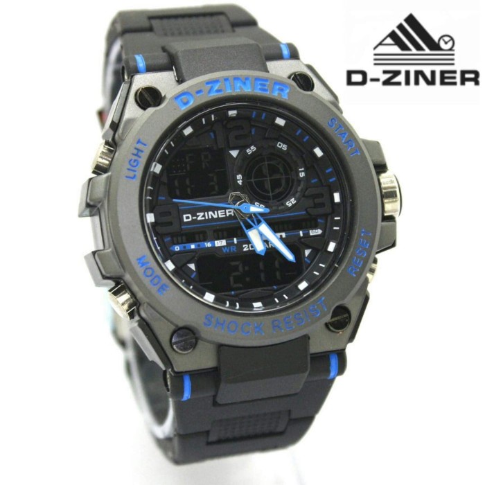 ✅New Ori D-Ziner 8206B - Jam Tangan Pria Murah - Dual Time Quartz - Anti Air Berkualitas