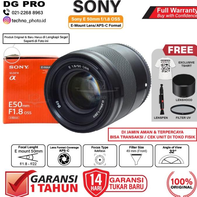 Lensa Sony E 50mm f1.8 OSS Lens Mirrorless Camera A6400 A6000 A5100